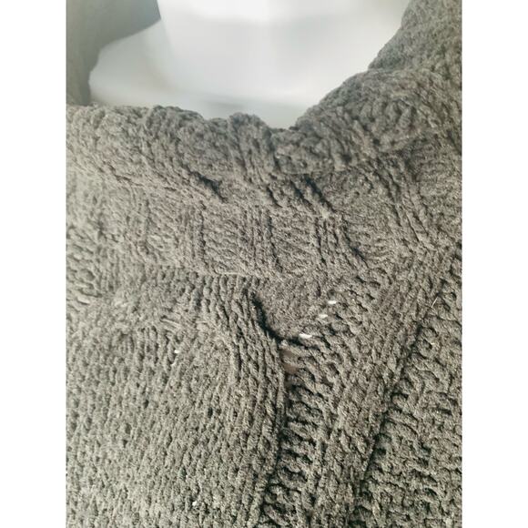 Seven 7 Sweater Medium Womens Black Pullover Long Sleeve Turtle Neck Cable Knit - Picture 11 of 12